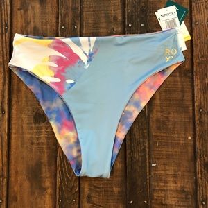 Roxy Bikini Bottom reversible NWT women’s size large mid waist surf